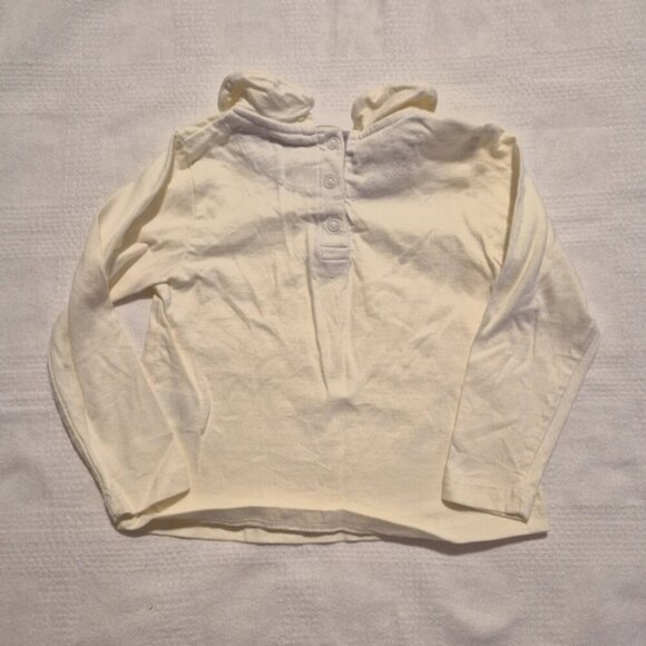 Jojo Maman Bébé girls size 12-18 months cream Peter Pan collar long sleeve shirt - Picture 4 of 6